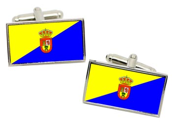 Gran Canaria (Spain) Flag Cufflinks in Chrome Box
