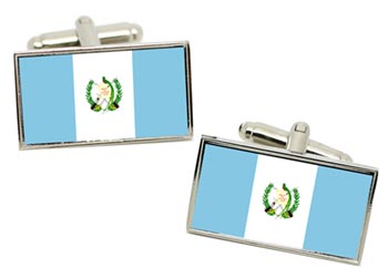 Guatemala Flag Cufflinks in Chrome Box