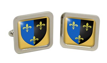 Gwent (Wales) Square Cufflinks in Chrome Box
