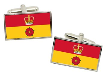 Hampshire (England) Flag Cufflinks in Chrome Box