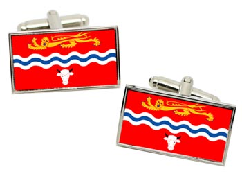 Herefordshire (England) Flag Cufflinks in Chrome Box