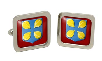 Hilversum (Netherlands) Square Cufflinks in Chrome Box