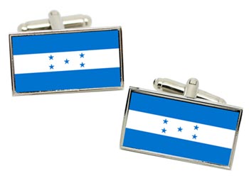 Honduras Flag Cufflinks in Chrome Box