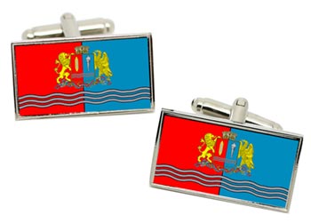 Ivanovo Oblast (Russia) Flag Cufflinks in Chrome Box