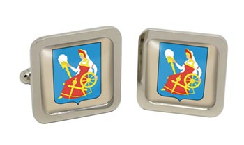 Ivanovo (Russia) Square Cufflinks in Chrome Box