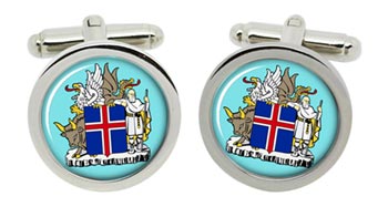 Icelandic Crest Cufflinks in Chrome Box