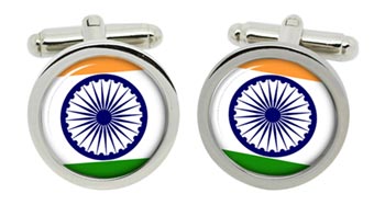 India Cufflinks in Chrome Box