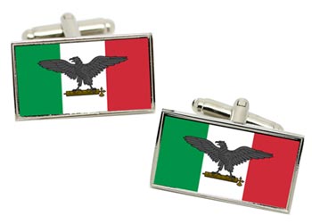 Italian Social Republic Flag Cufflinks in Chrome Box