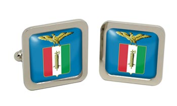 Italian Social Republic Square Cufflinks in Chrome Box