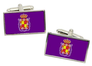 Jaén City (Spain) Flag Cufflinks in Chrome Box