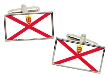 Jersey Flag Cufflinks in Chrome Box