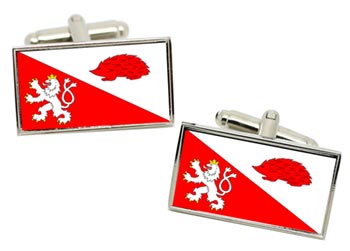 Jihlava (Czech) Flag Cufflinks in Chrome Box