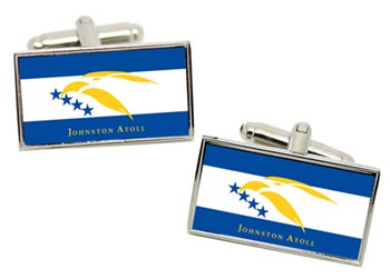 Johnston Atoll (USA) Flag Cufflinks in Chrome Box