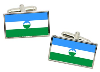 Kabardino-Balkar (Russia) Flag Cufflinks in Chrome Box