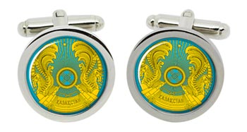 Kazakhstan Cufflinks in Chrome Box