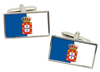 Kingdom of Portugal Flag Cufflinks in Chrome Box