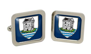 Kinross-shire (Scotland) Square Cufflinks in Chrome Box