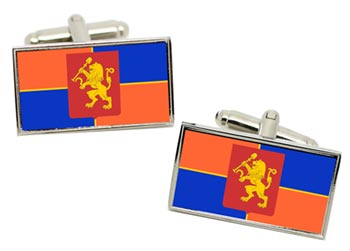 Krasnoyarsk (Russia) Flag Cufflinks in Chrome Box