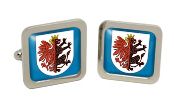 Kujawsko-Pomorskie Poland) Square Cufflinks in Chrome Box