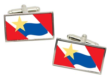 Lafayette IN (USA) Flag Cufflinks in Chrome Box
