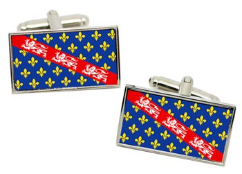 La Marche (France) Flag Cufflinks in Chrome Box