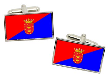 Lanzarote (Spain) Flag Cufflinks in Chrome Box