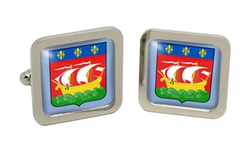 La Rochelle (France) Square Cufflinks in Chrome Box