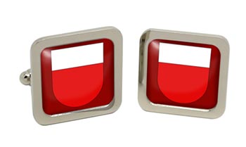 Lausanne (Switzerland) Square Cufflinks in Chrome Box