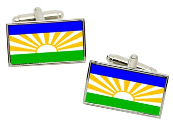 Lebowa (South Africa) Flag Cufflinks in Chrome Box