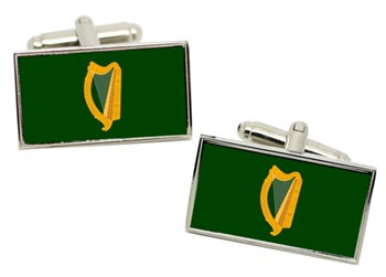 Leinster (Ireland) Flag Cufflinks in Chrome Box