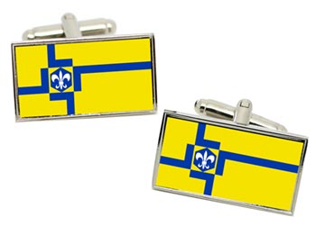 Lelystad (Netherlands) Flag Cufflinks in Chrome Box