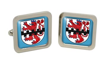 Leverkusen (Germany) Square Cufflinks in Chrome Box