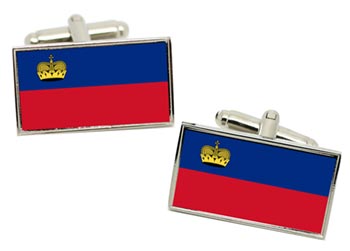 Liechtenstein Flag Cufflinks in Chrome Box