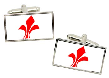 Lille (France) Flag Cufflinks in Chrome Box