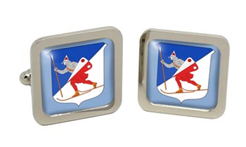 Lillehammer (Norway) Square Cufflinks in Chrome Box