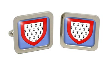 Limousin (France) Square Cufflinks in Chrome Box