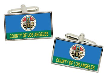 Los Angeles County CA (USA) Flag Cufflinks in Chrome Box