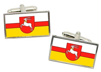 Lubelskie (Poland) Flag Cufflinks in Chrome Box