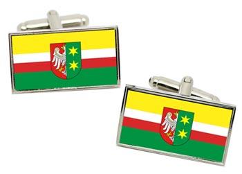 Lubuskie (Poland) Flag Cufflinks in Chrome Box