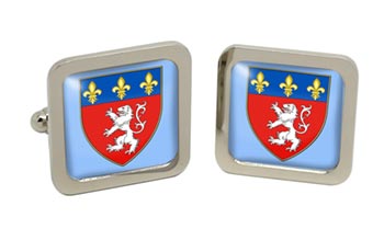 Lyon (France) Square Cufflinks in Chrome Box