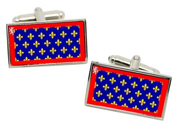 Maine (France) Flag Cufflinks in Chrome Box