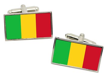 Mali Flag Cufflinks in Chrome Box