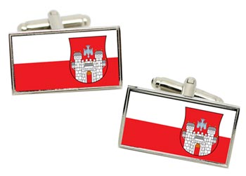 Maribor (Slovenia) Flag Cufflinks in Chrome Box