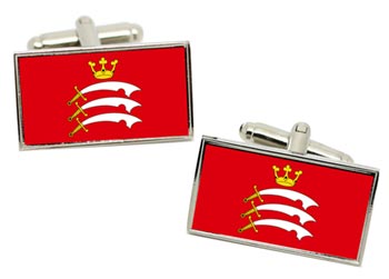 Middlesex (England) Flag Cufflinks in Chrome Box