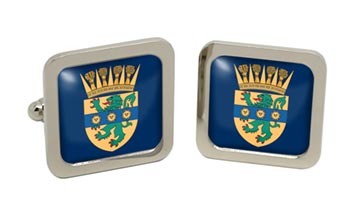 Midlothian Edinburghshire (Scotland) Square Cufflinks in Chrome Box