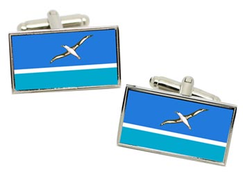 Midway Islands Flag Cufflinks in Chrome Box