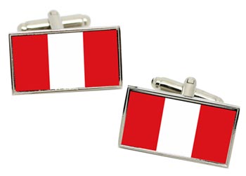 Mons (Belgium) Flag Cufflinks in Chrome Box