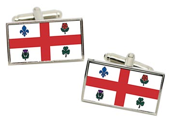 Montreal (Canada) Flag Cufflinks in Chrome Box
