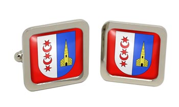 Montreux (Switzerland) Square Cufflinks in Chrome Box