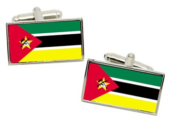 Mozambique Flag Cufflinks in Chrome Box